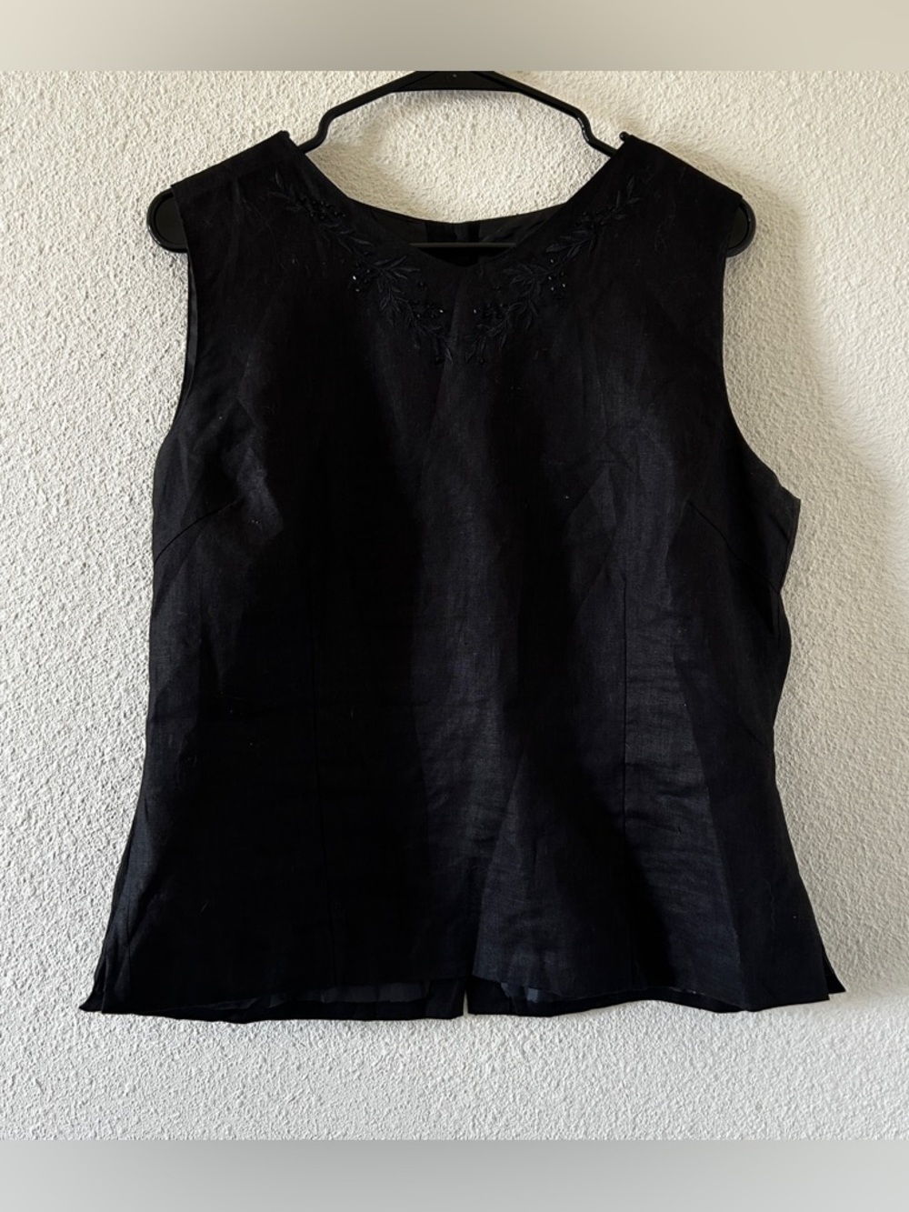Silkland 100% Linen Dressy Party Vacation Coastal Sleeveless Top Women’s Large